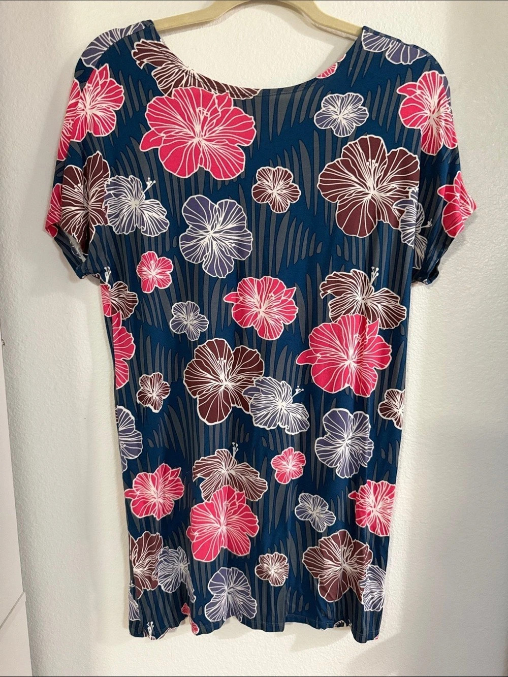 Ava Sky Floral Tunic in Blue & Pink